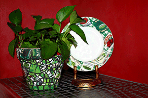 Pique Assiette Mosaic Art Planter